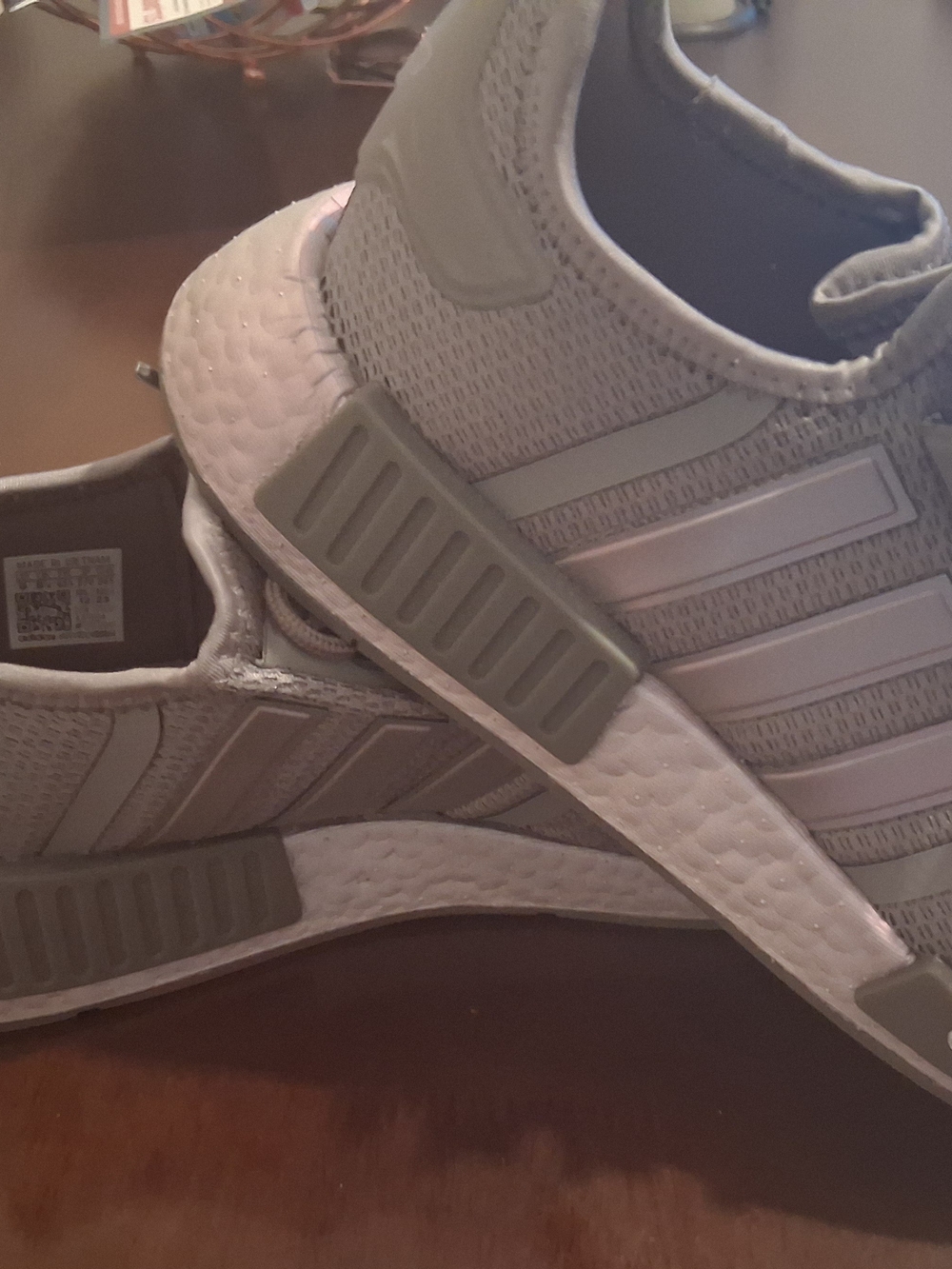 Adidas Men's Light Gray Athletic Purple Reflection Sneakers with Midsole NMD R1